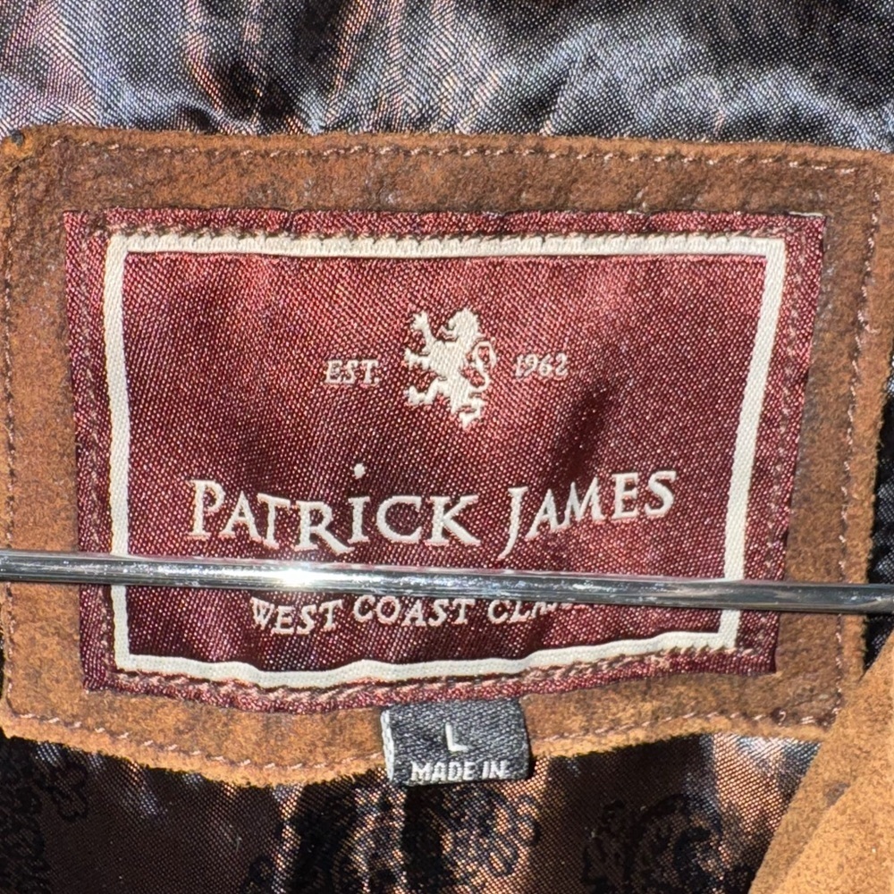 Patrick James 100% Genuine Leather Men’s Brown Button Down Jacket Shacket Size L - Picture 3 of 11